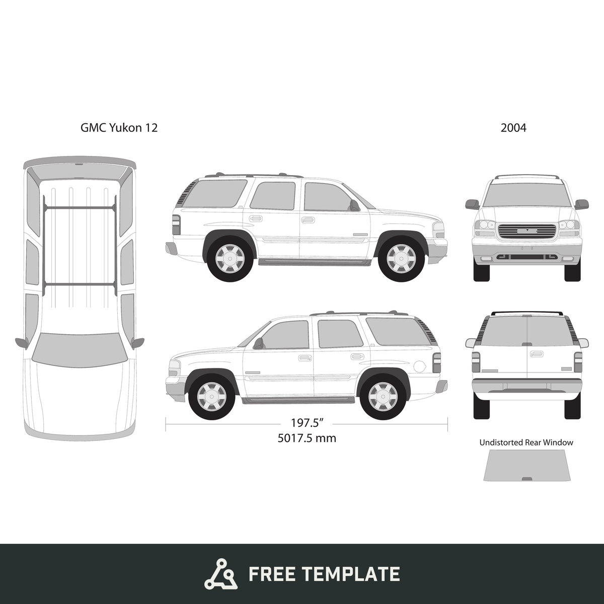 2004 GMC Yukon free vector vehicle wrap template - GravBase