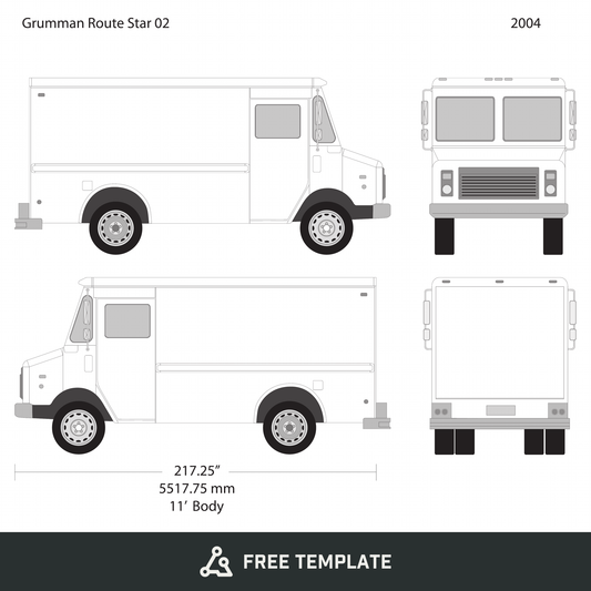 2004 Grumman free vector vehicle wrap template - GravBase