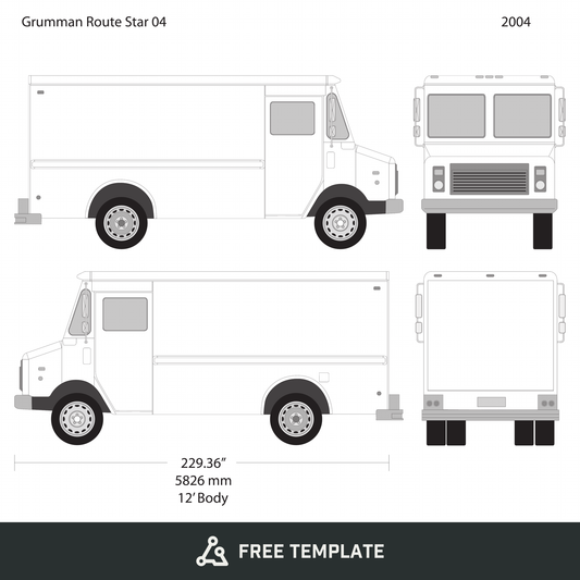 2004 Grumman free vector vehicle wrap template - GravBase
