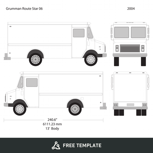 2004 Grumman free vector vehicle wrap template - GravBase