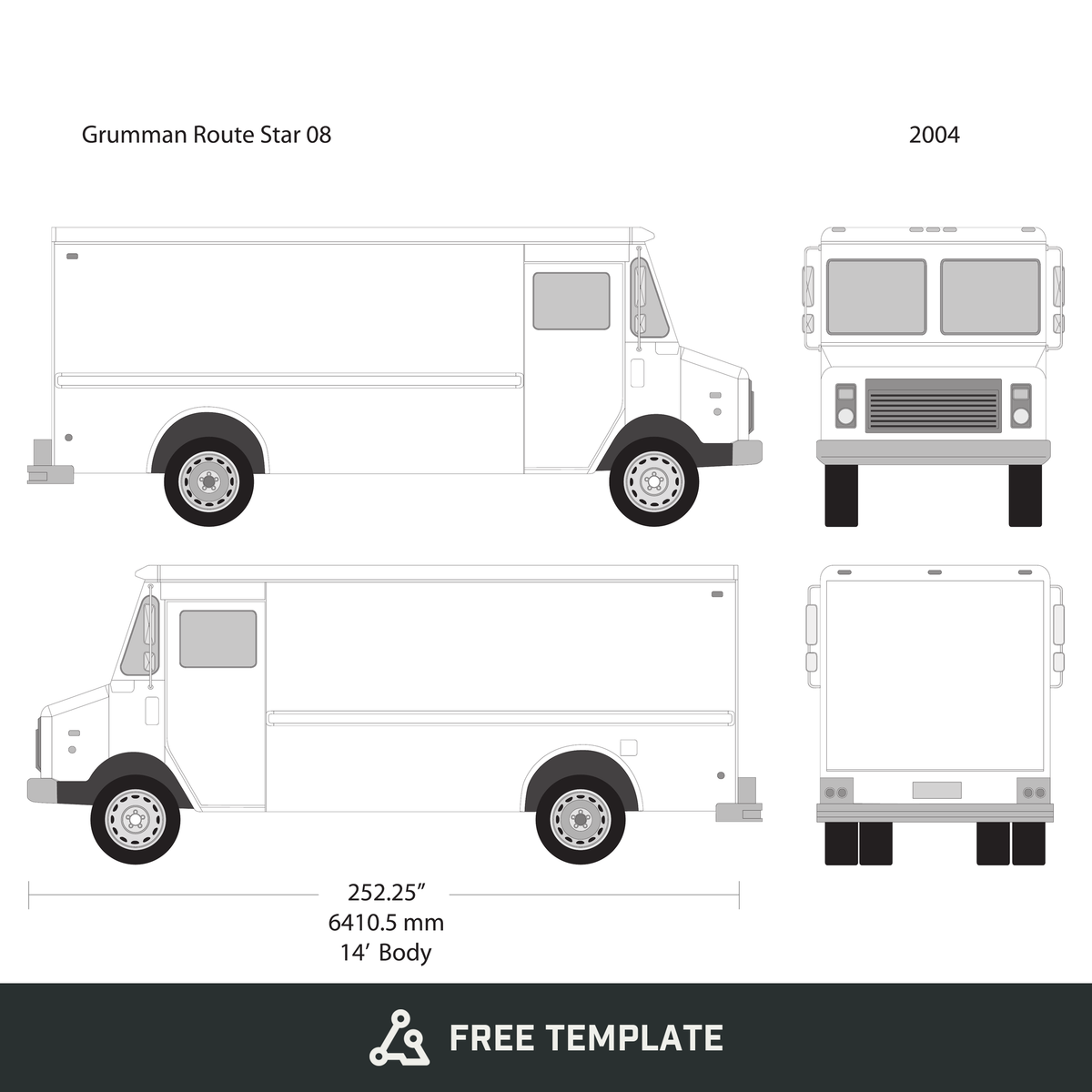 2004 Grumman free vector vehicle wrap template - GravBase