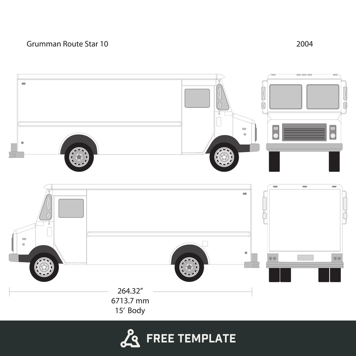 2004 Grumman free vector vehicle wrap template - GravBase