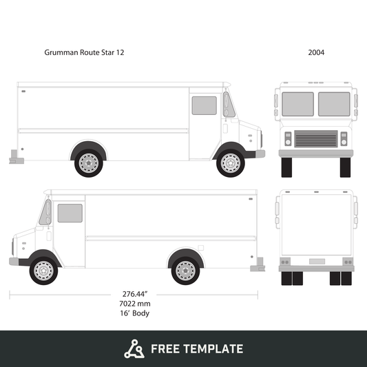 2004 Grumman free vector vehicle wrap template - GravBase