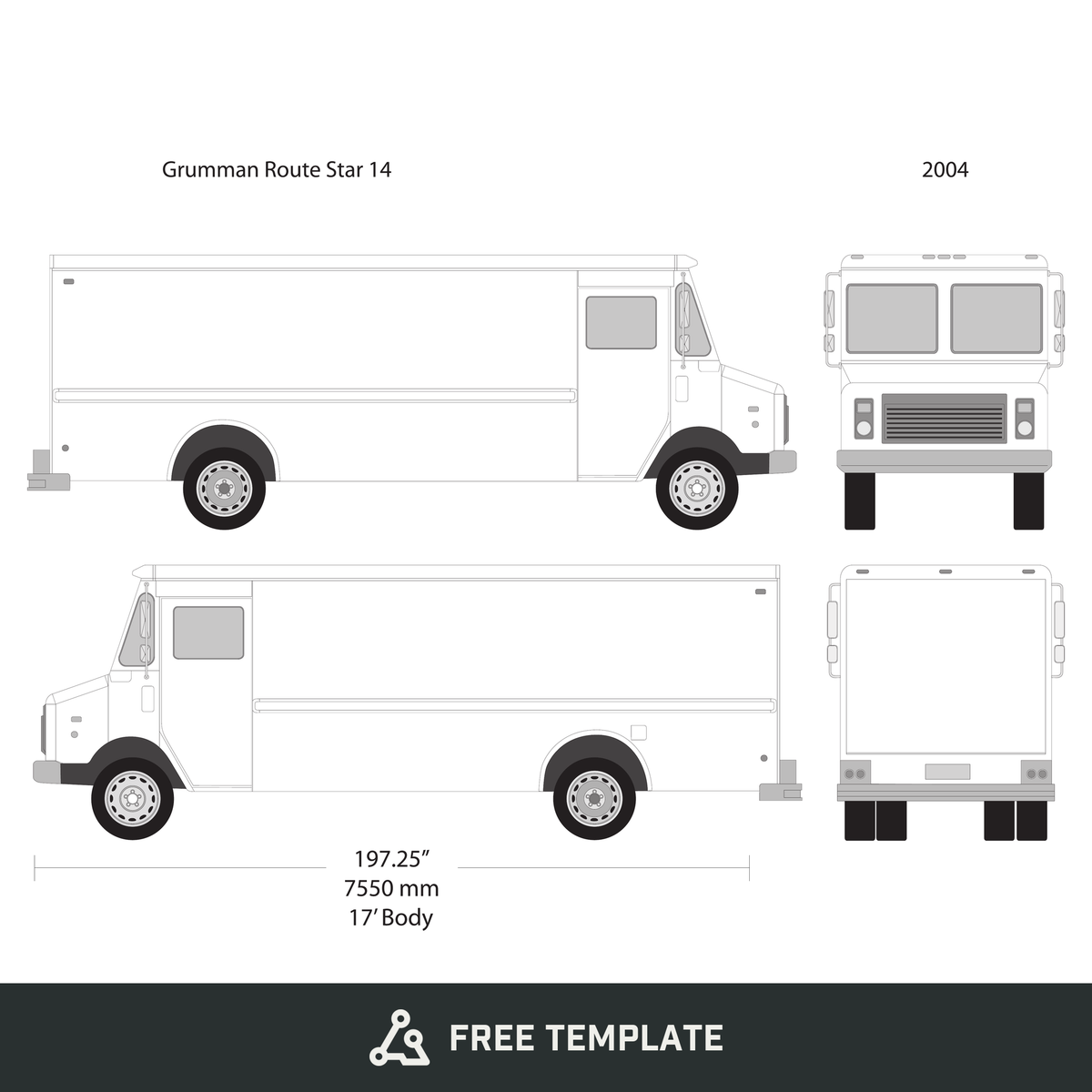 2004 Grumman free vector vehicle wrap template - GravBase