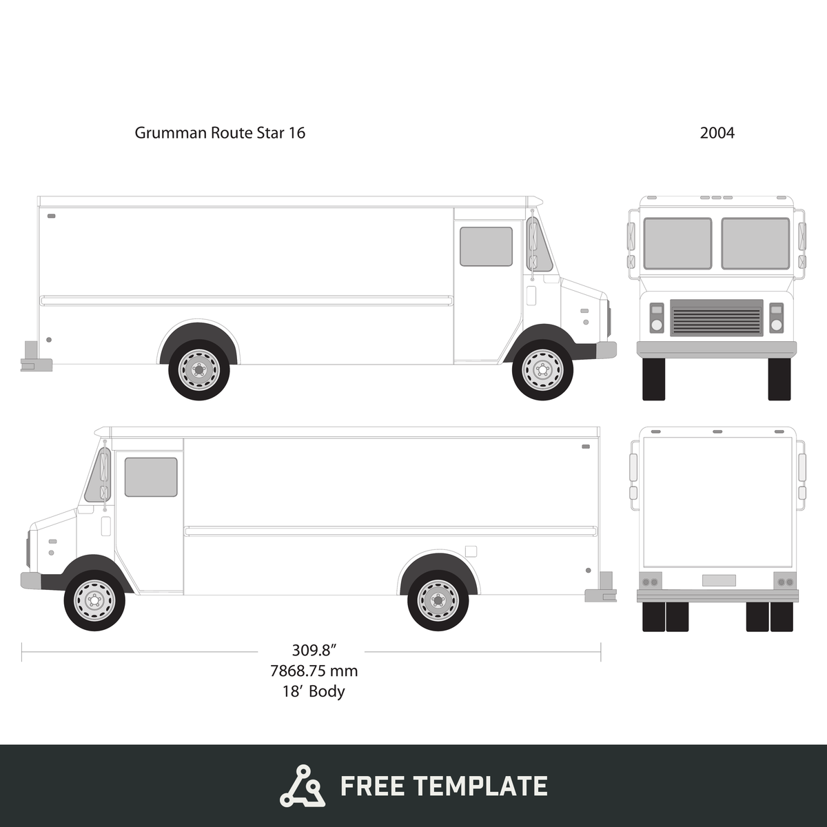 2004 Grumman free vector vehicle wrap template - GravBase