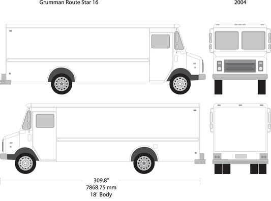 2004 Grumman V16 Vehicle Wrap Template