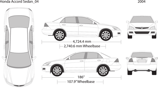 2004 Honda Accord Sedan Vector Wrap Template - GravBase