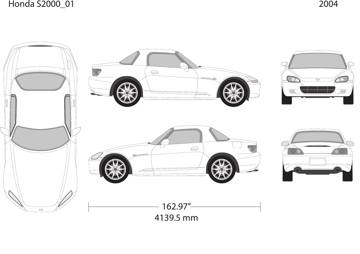 2004 Honda S2000 vector wrap template, Design-Ready PDF - GravBase