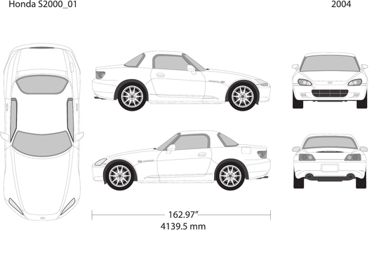 2004 Honda S2000 vector wrap template, Design-Ready PDF - GravBase