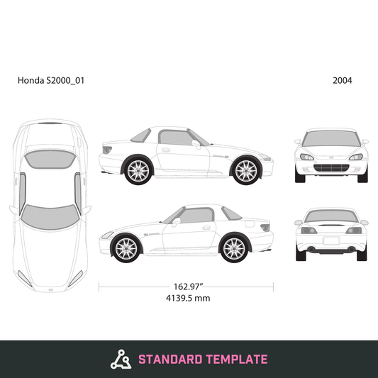 2004 Honda S2000 vector wrap template, Design-Ready PDF - GravBase