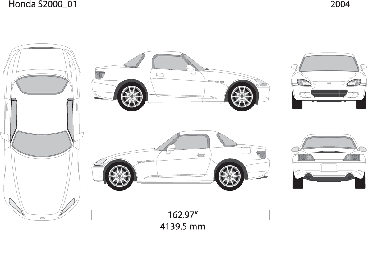 2004 Honda S2000 V01 Vehicle Wrap Template