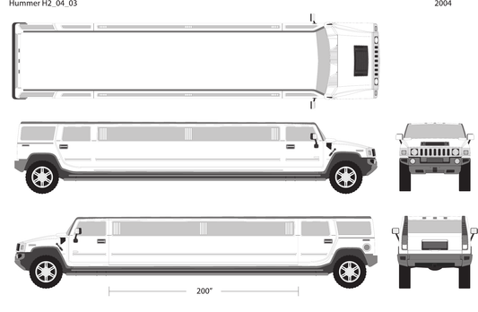 2004 Hummer Limos H2 Limo vector wrap template, Design-Ready PDF - GravBase