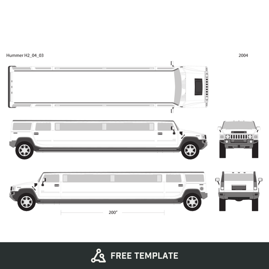 2004 Hummer Limos H2 Limo free vector vehicle wrap template - GravBase
