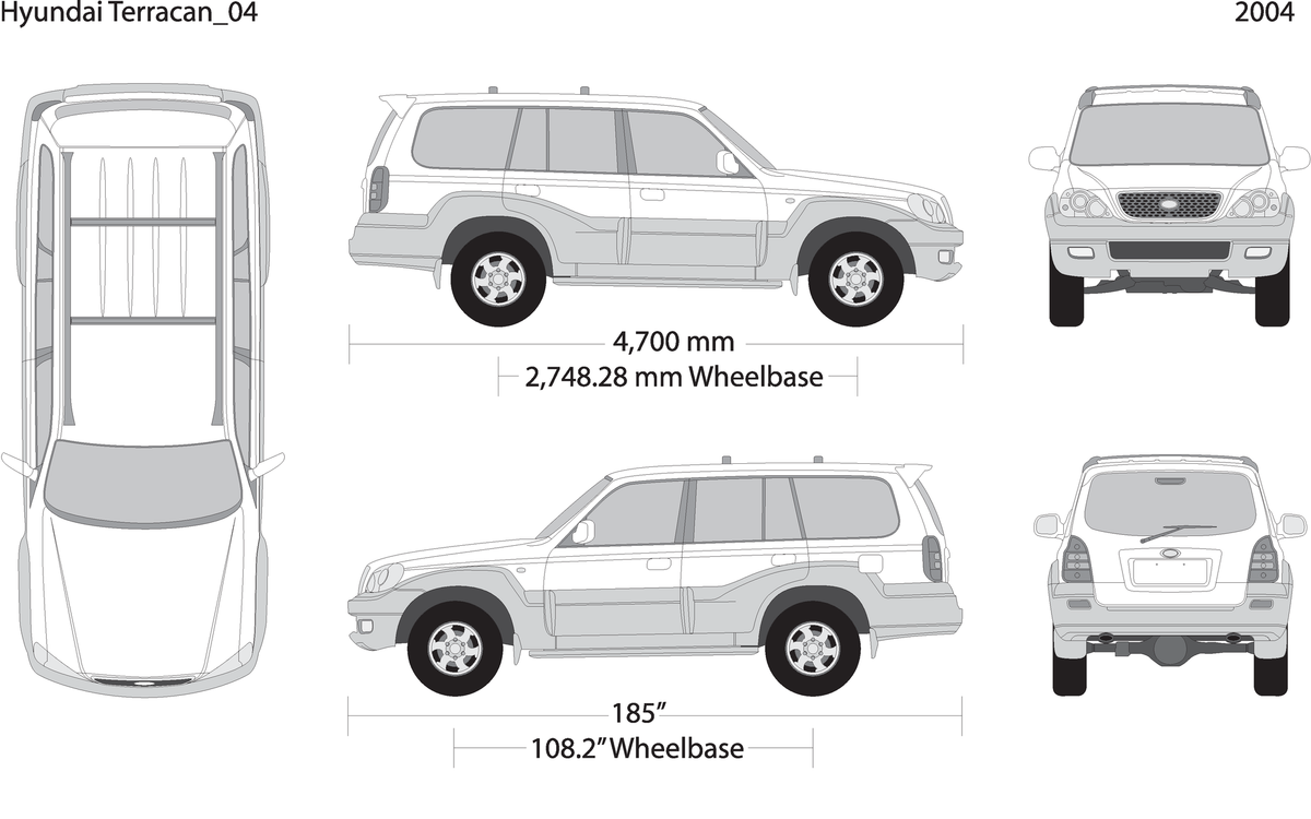 2004 Hyundai Terracan V04 Vehicle Wrap Template