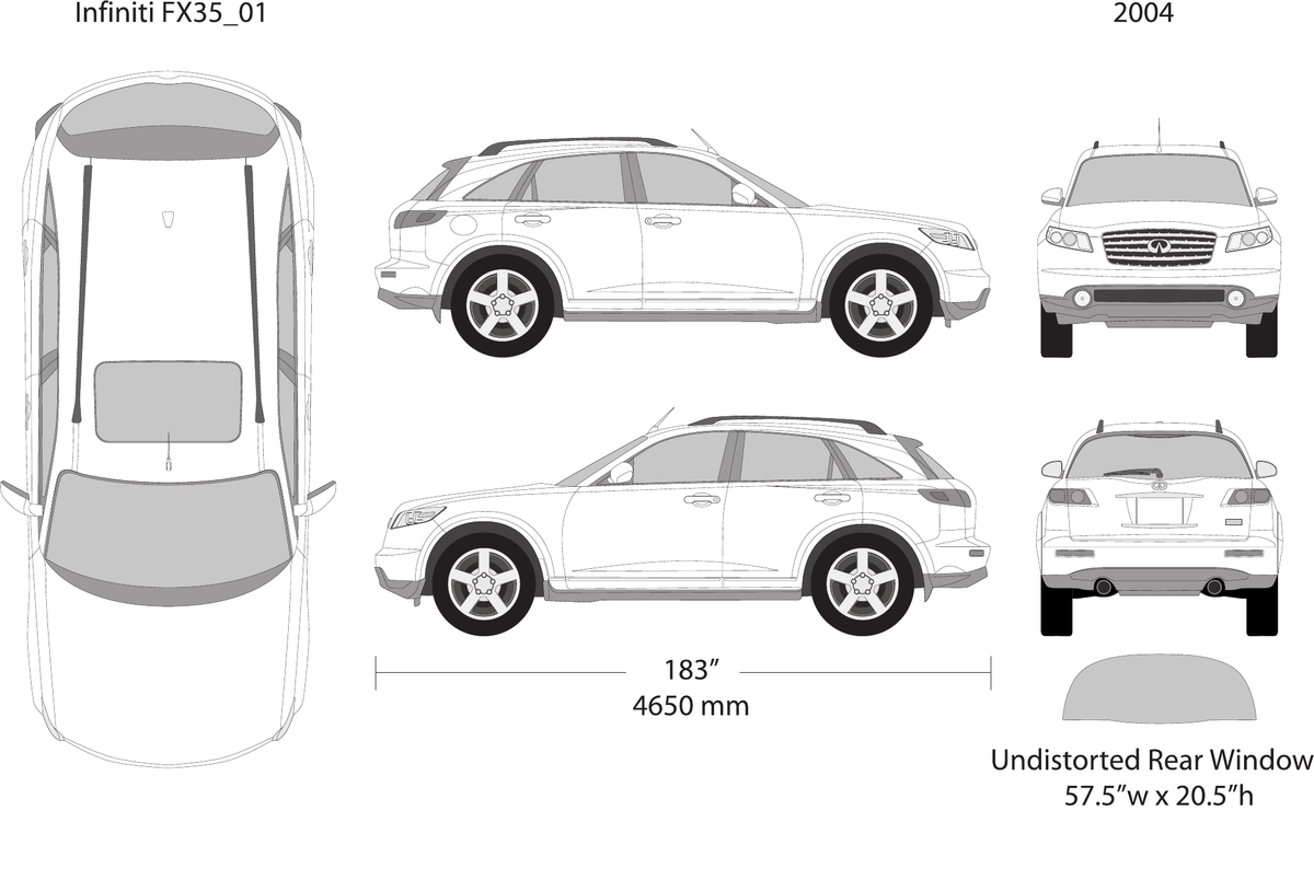 2004 Infiniti FX 35 vector wrap template, Design-Ready PDF - GravBase