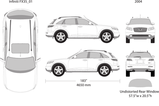 2004 Infiniti FX 35 vector wrap template, Design-Ready PDF - GravBase