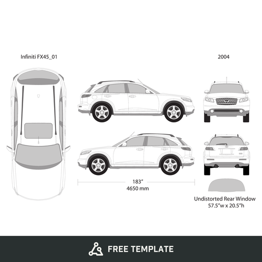 2004 Infiniti FX 45 free vector vehicle wrap template - GravBase