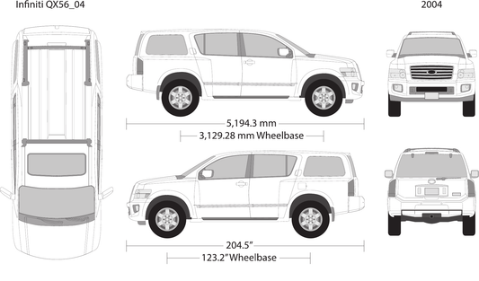 2004 Infiniti QX56 vector wrap template, Design-Ready PDF - GravBase