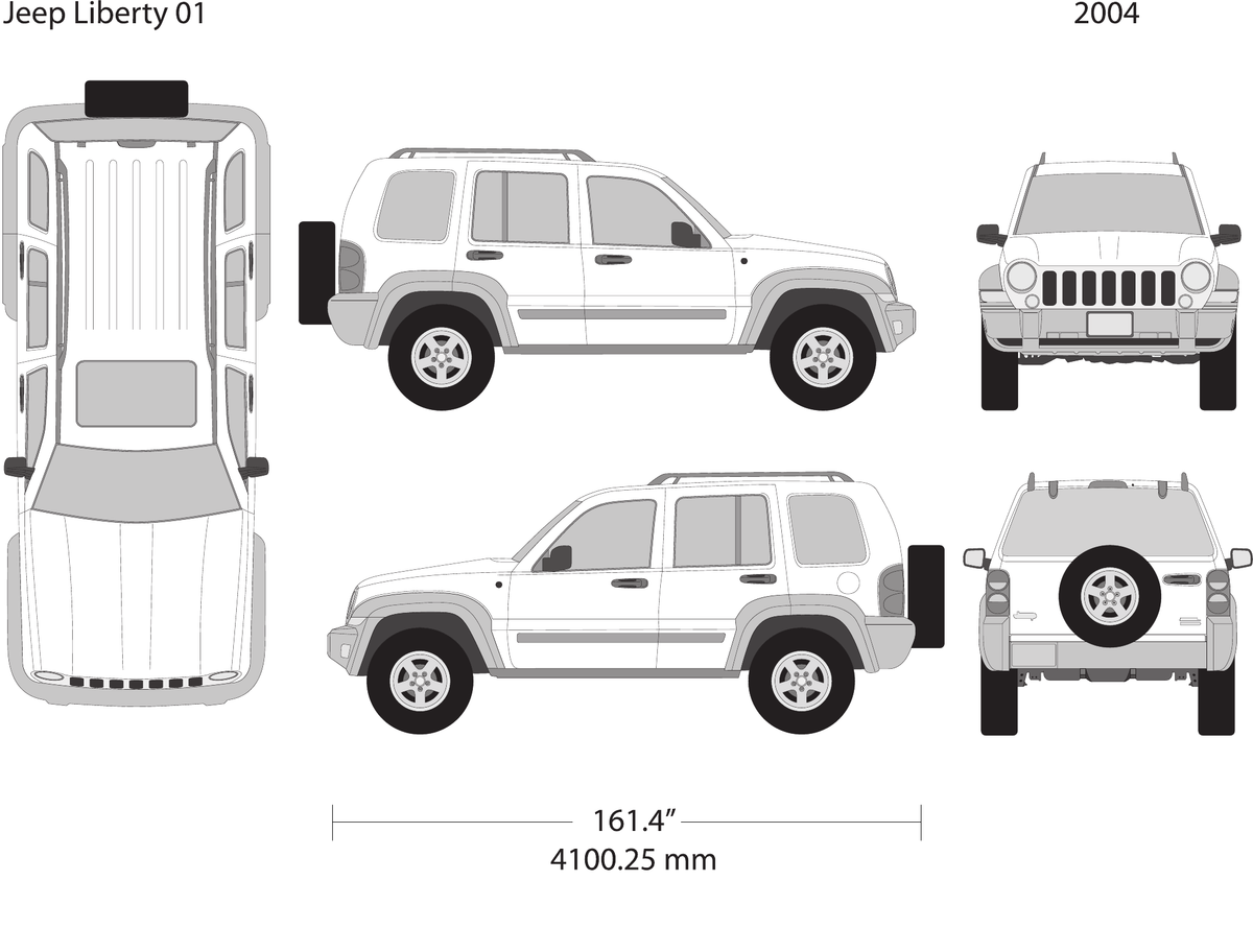 2004 Jeep Liberty vector wrap template V01, Design-Ready PDF - GravBase