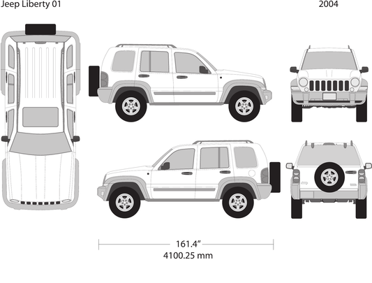 2004 Jeep Liberty vector wrap template V01, Design-Ready PDF - GravBase