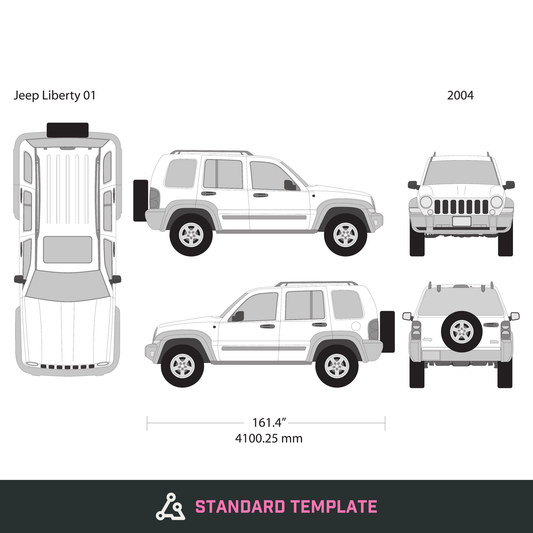 2004 Jeep Liberty vector wrap template V01, Design-Ready PDF - GravBase