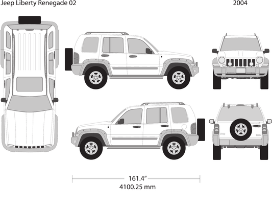 2004 Jeep Liberty vector wrap template V02, Design-Ready PDF - GravBase