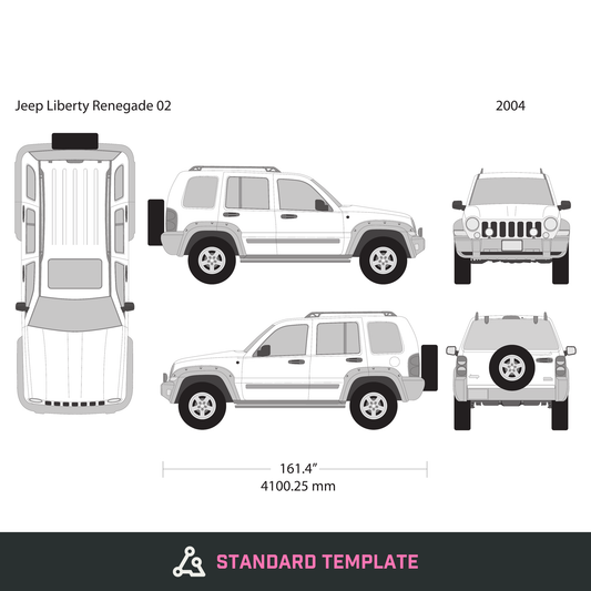 2004 Jeep Liberty vector wrap template V02, Design-Ready PDF - GravBase