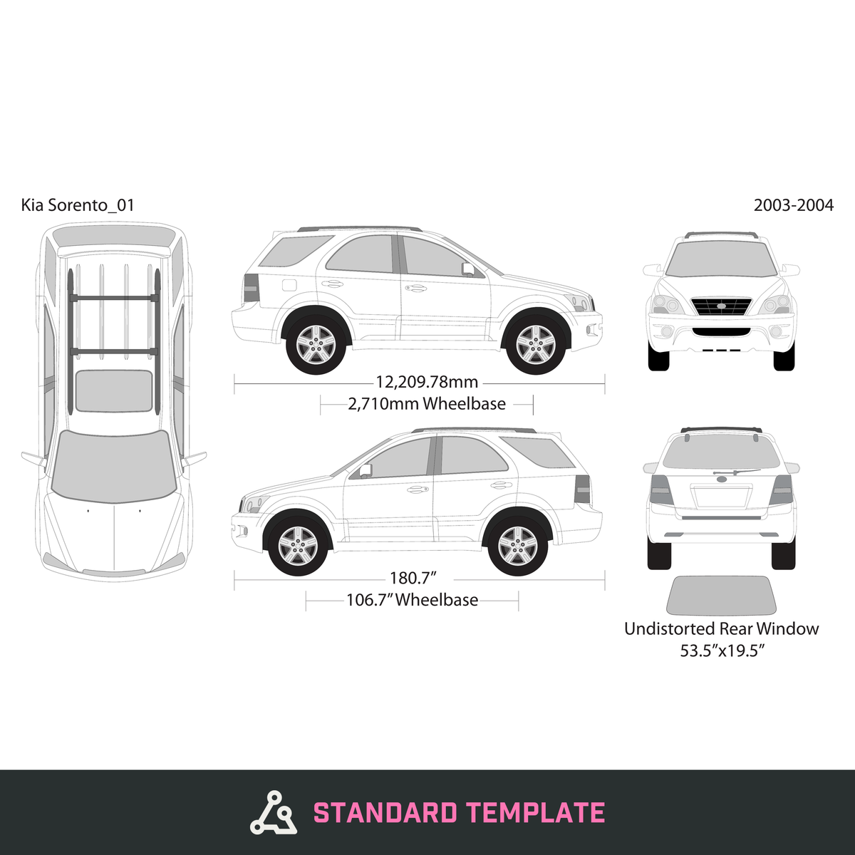 2004 Kia Sorento vector wrap template, Design-Ready PDF - GravBase