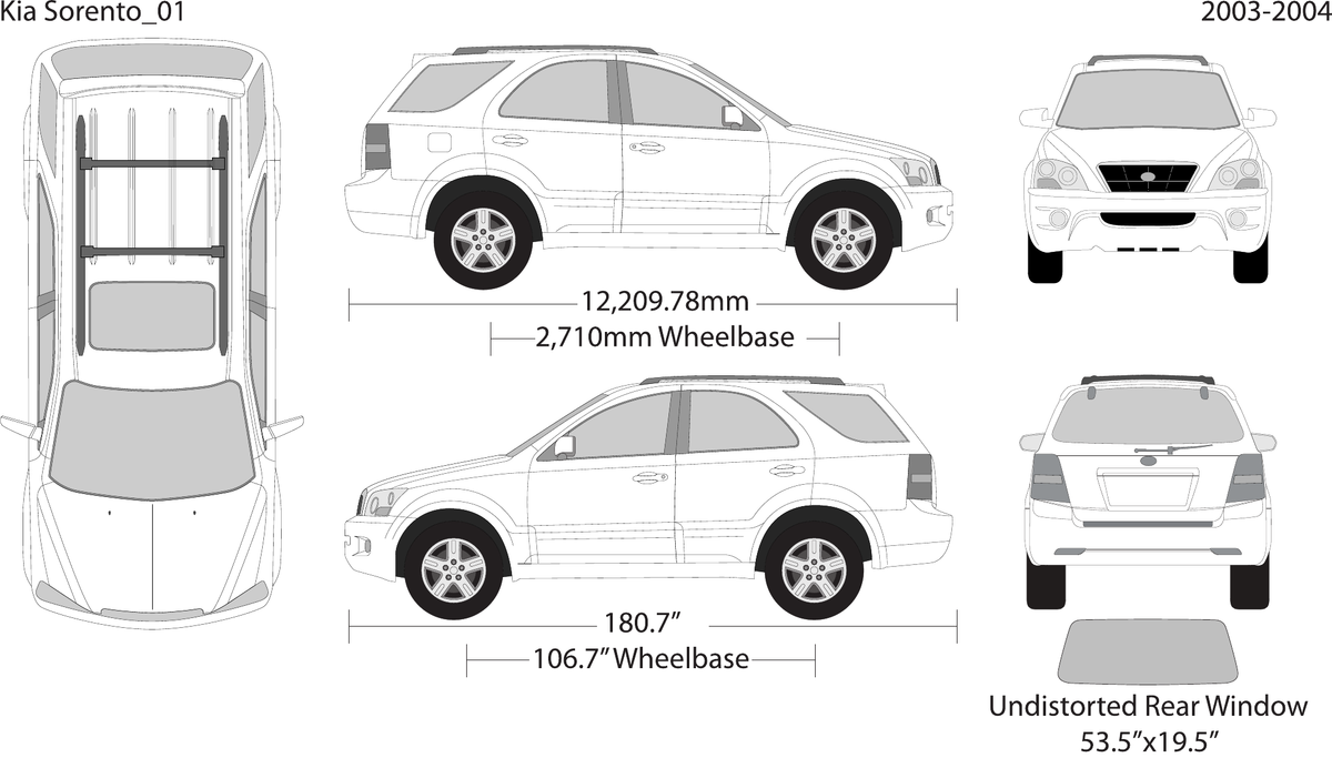 2004 Kia Sorento vector wrap template, Design-Ready PDF - GravBase