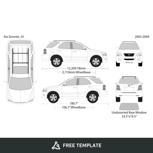2004 Kia Sorento free vector vehicle wrap template - GravBase