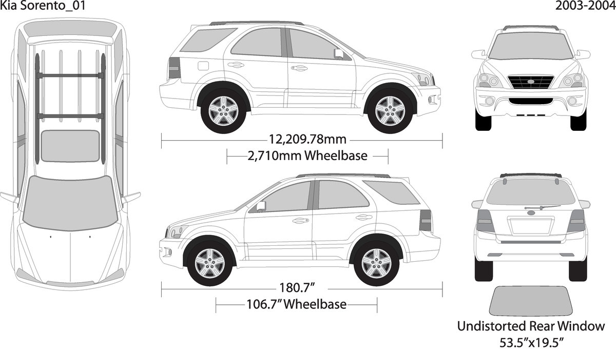 2004 Kia Sorento V04 Vehicle Wrap Template