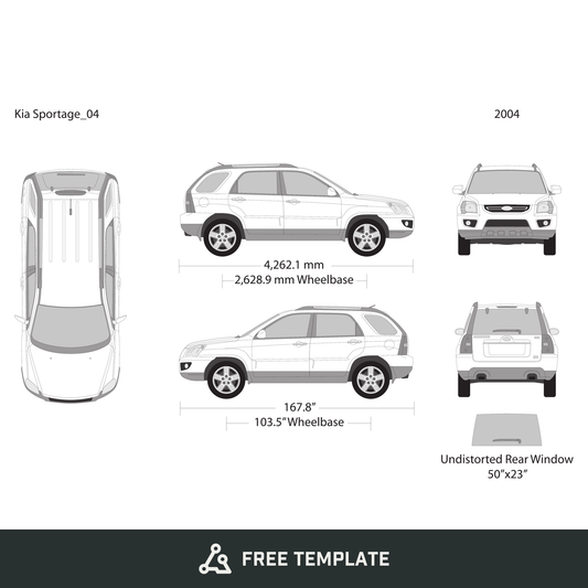 2004 Kia Sportage free vector vehicle wrap template - GravBase