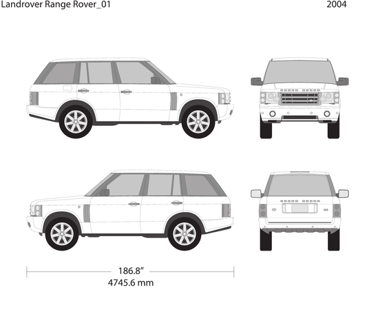 2004 Land Rover Range Rover vector wrap template, Design-Ready PDF - GravBase