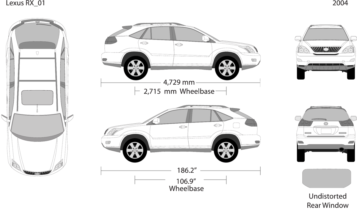 2004 Lexus RX vector wrap template, Design-Ready PDF - GravBase