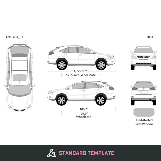 2004 Lexus RX vector wrap template, Design-Ready PDF - GravBase