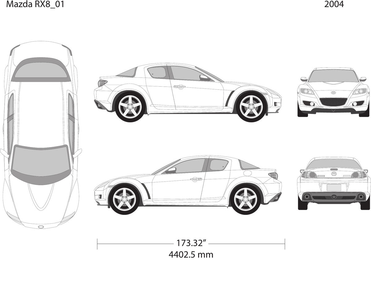2004 Mazda RX8 Vector Wrap Template - GravBase