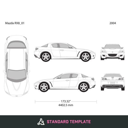2004 Mazda RX8 vector wrap template, Design-Ready PDF - GravBase