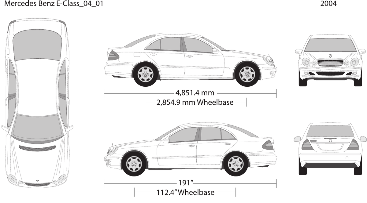 2004 Mercedes E-Class Vector Wrap Template - GravBase