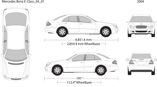 2004 Mercedes E-Class Vector Wrap Template - GravBase