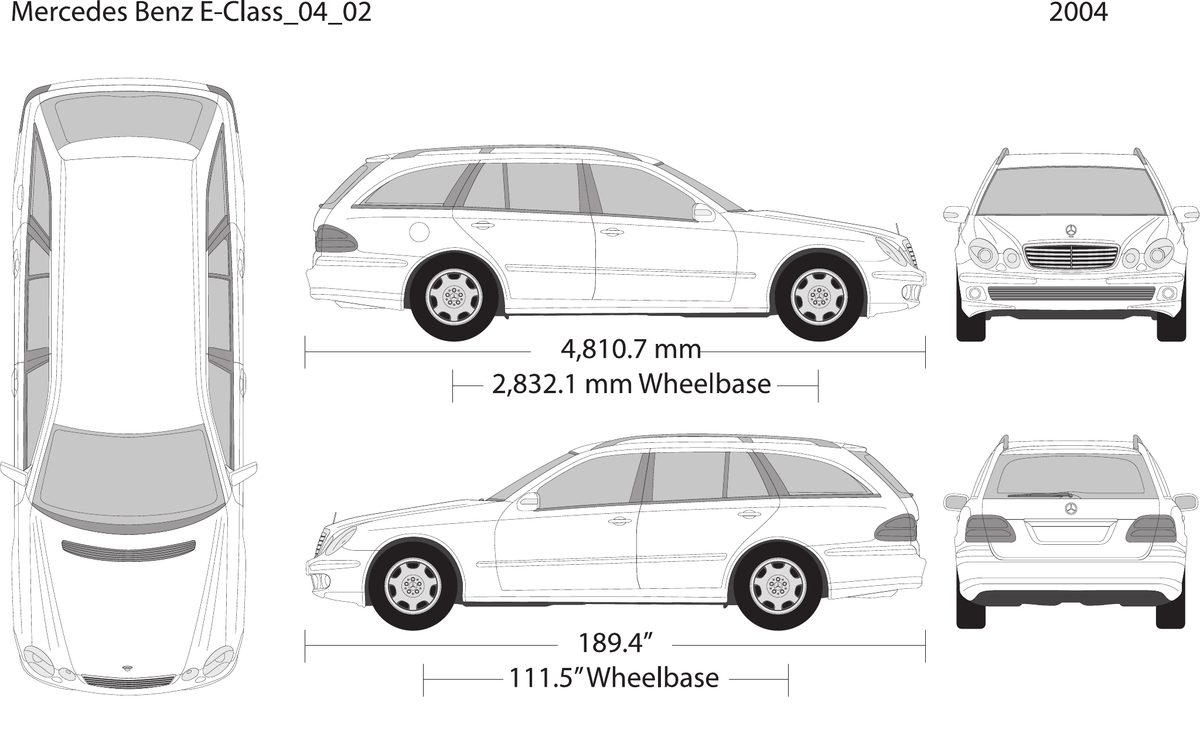 2004 Mercedes E-Class Vector Wrap Template - GravBase