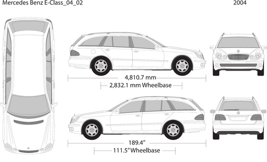 2004 Mercedes E-Class Vector Wrap Template - GravBase