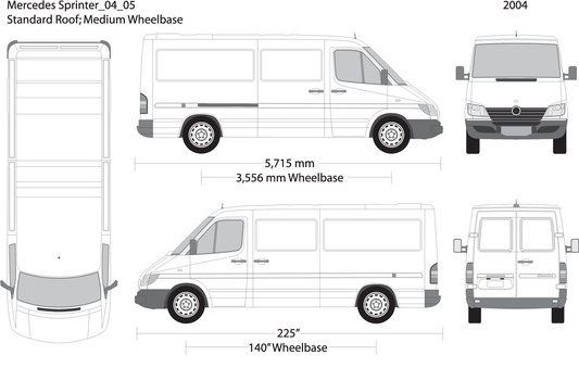 2004 Mercedes Sprinter V05 Vehicle Wrap Template