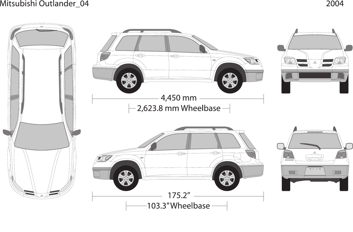 2004 Mitsubishi Outlander vector wrap template, Design-Ready PDF - GravBase
