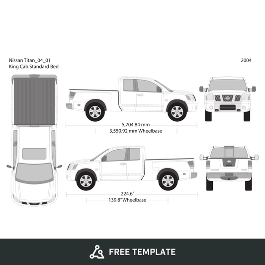 2004 Nissan Titan free vector vehicle wrap template - GravBase
