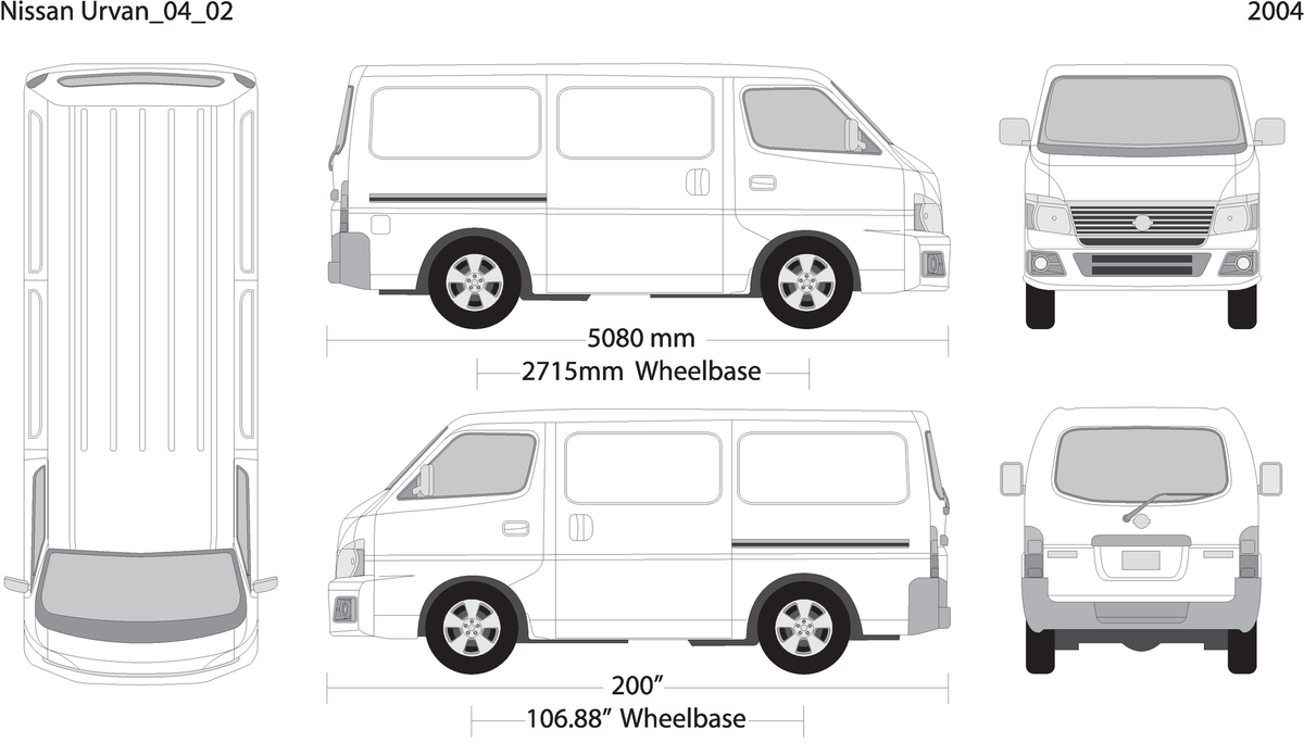 2004 Nissan Urvan V02 Vehicle Wrap Template