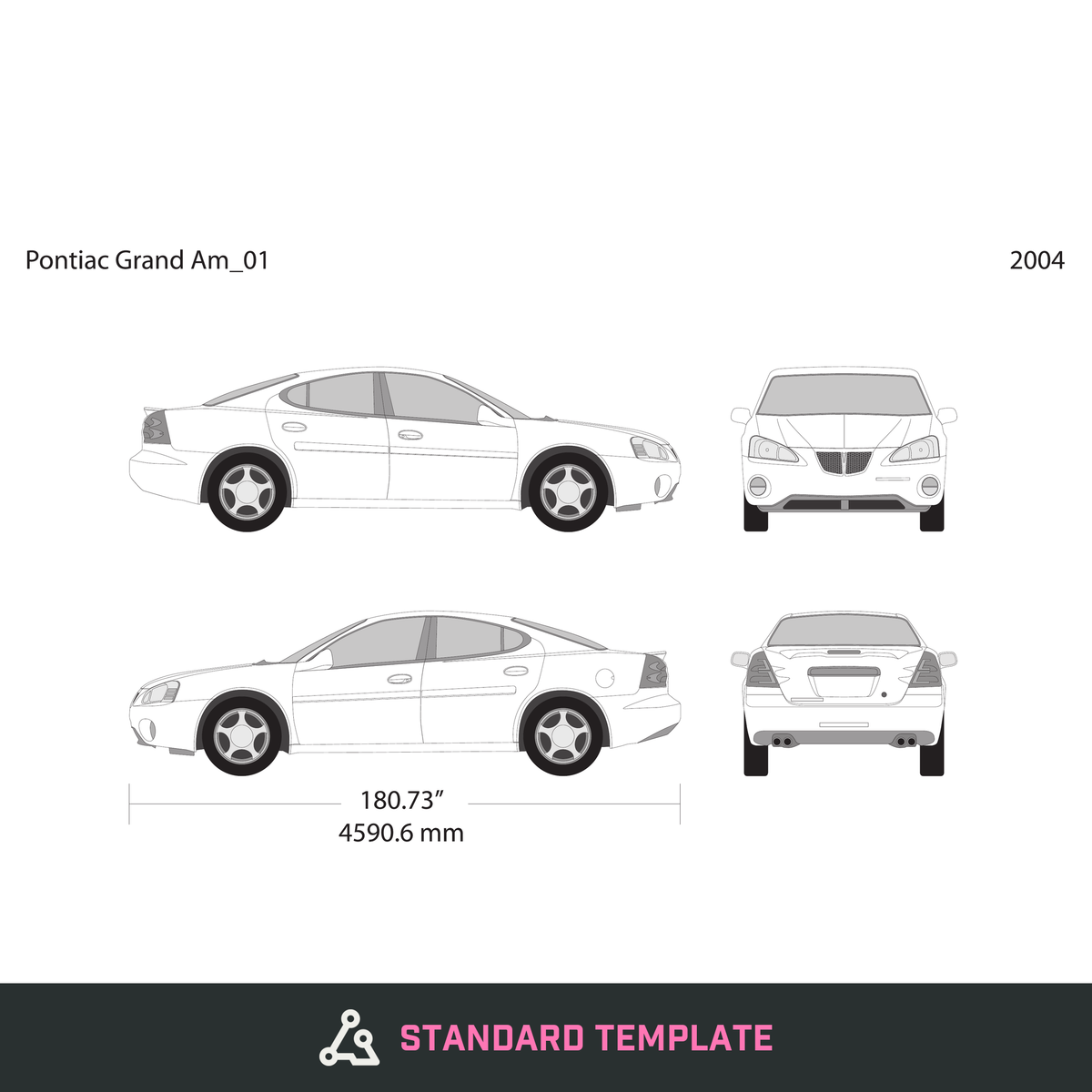 2004 Pontiac Grand Am vector wrap template, Design-Ready PDF - GravBase