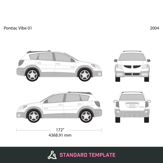 2004 Pontiac Vibe vector wrap template V01, Design-Ready PDF - GravBase