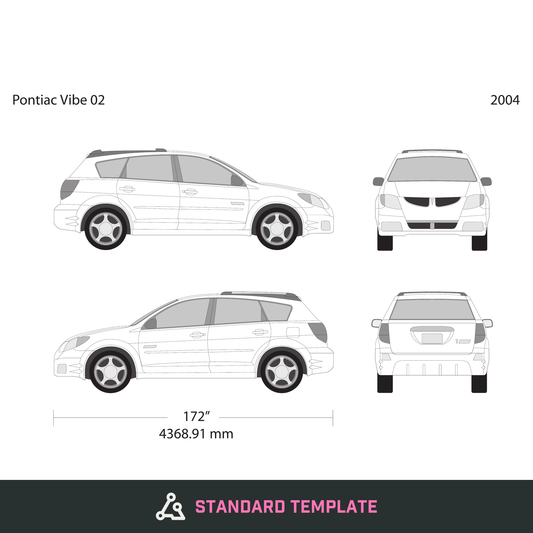 2004 Pontiac Vibe vector wrap template V02, Design-Ready PDF - GravBase