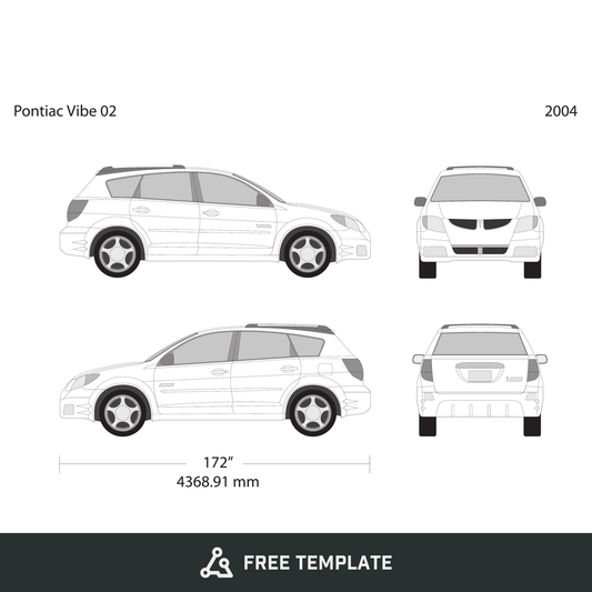 2004 Pontiac Vibe free vector vehicle wrap template - GravBase