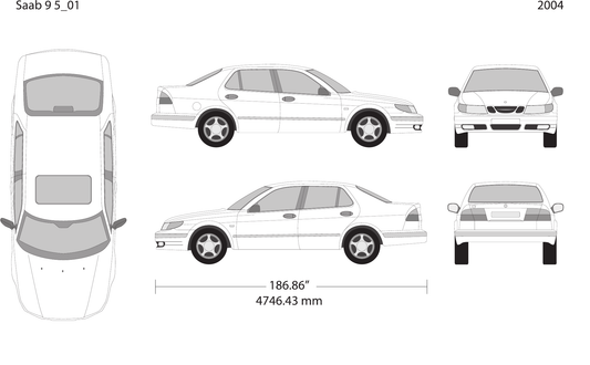 2004 Saab 9 5 vector wrap template, Design-Ready PDF - GravBase